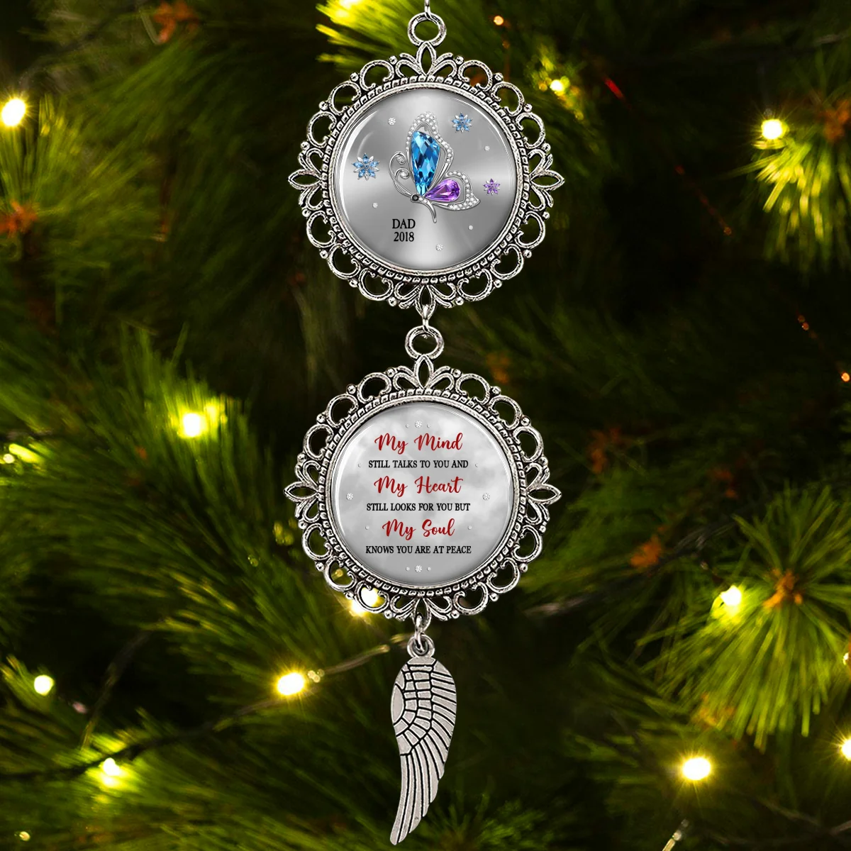 My Soul Knows You Are At Peace - Personalized Custom Charming Ornament - Image 6