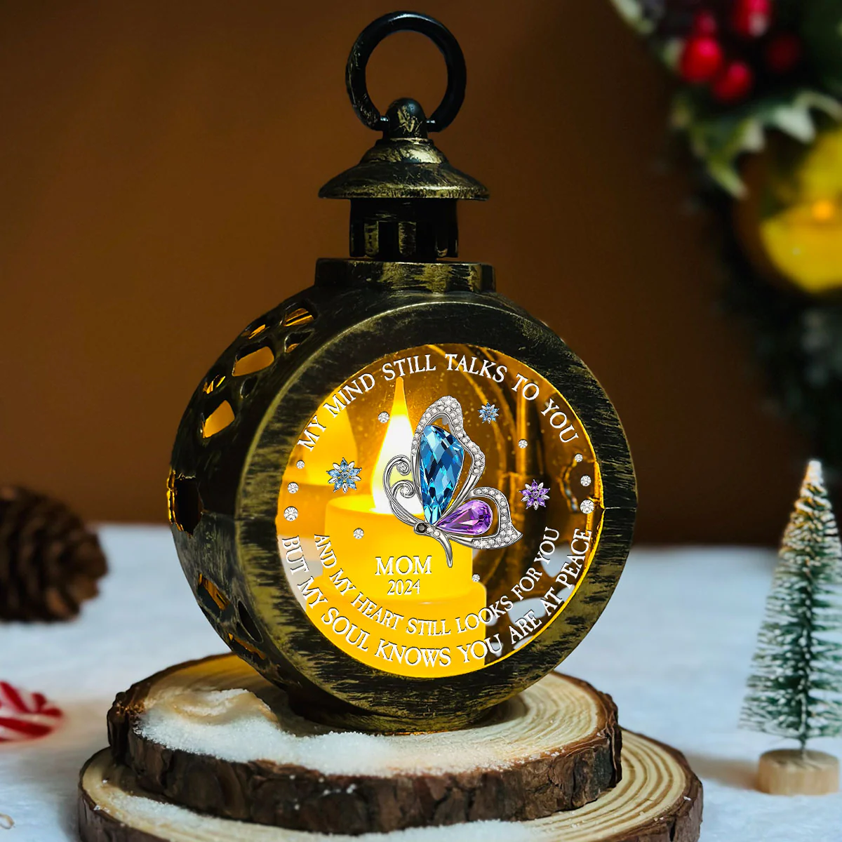 My Soul Knows You Are At Peace - Personalized Custom Christmas Lantern - Image 5