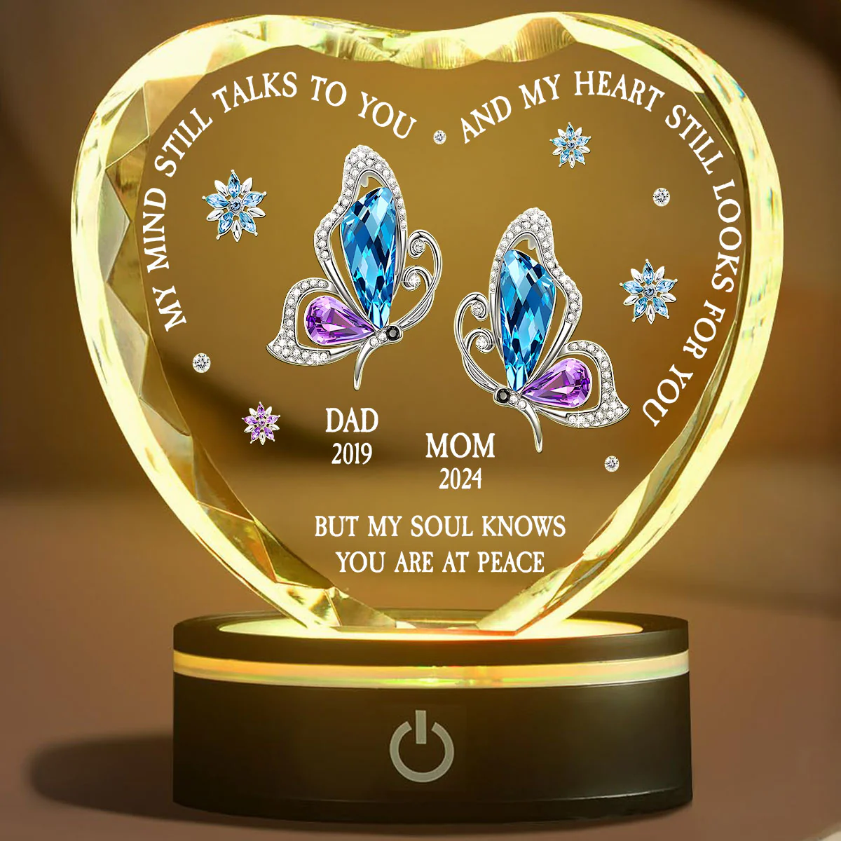 My Soul Knows You Are At Peace - Personalized Custom Crystal Led Light - Image 2