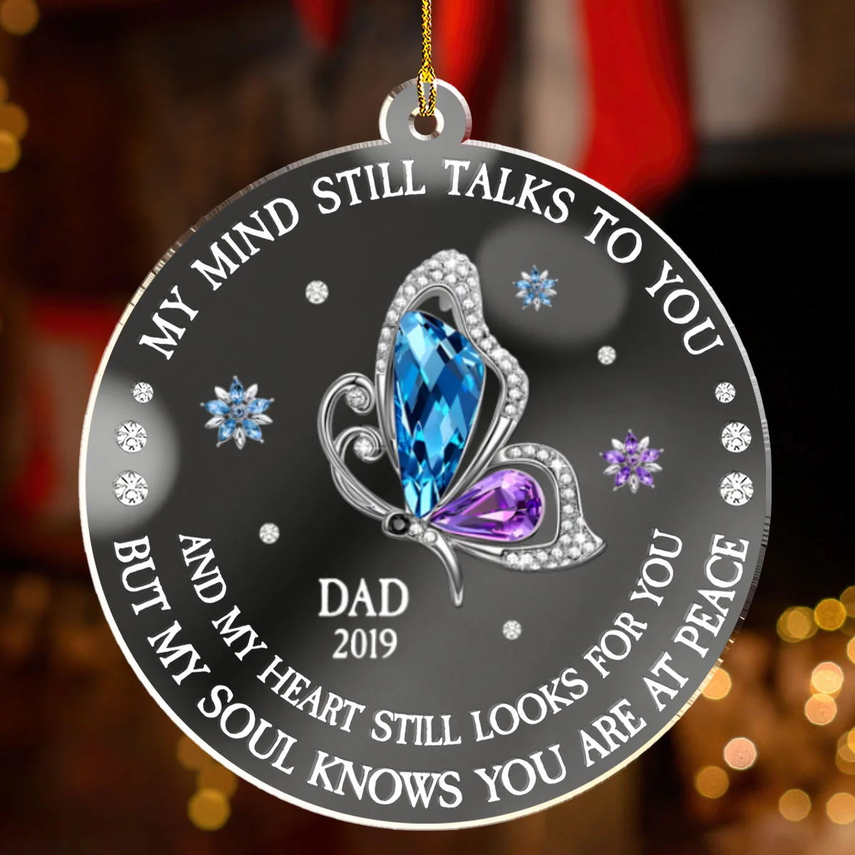 My Soul Knows You Are At Peace - Personalized Custom Mirrored Acrylic Ornament - Image 7