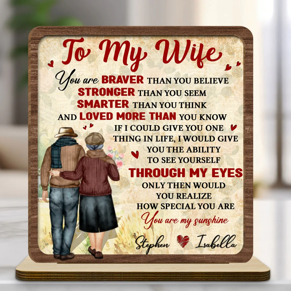My Sunshine - Personalized Custom 2-Layer Wood Plaque With Flat Base - Image 7