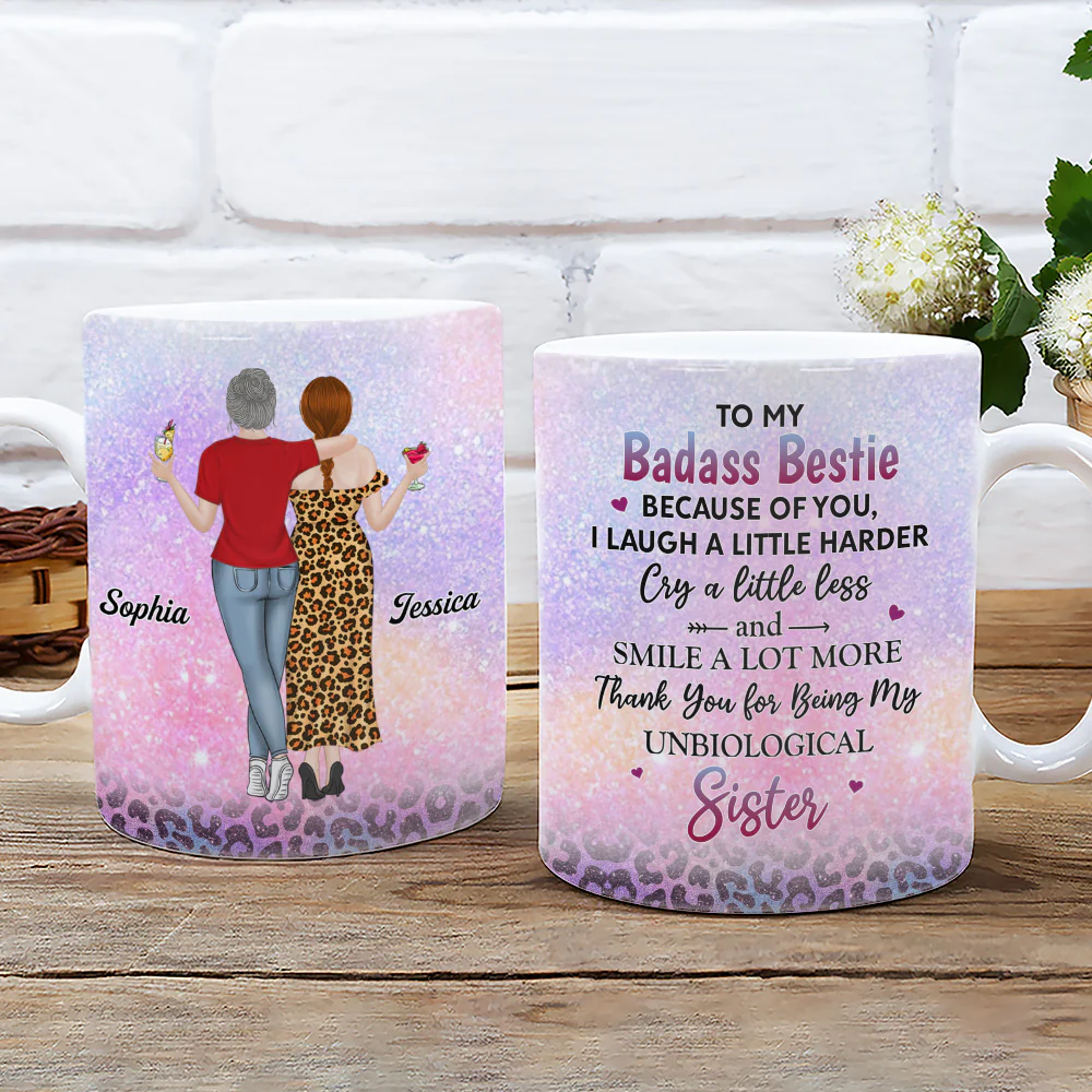 My Unbiological Sister - Personalized Custom Coffee Mug - Image 4