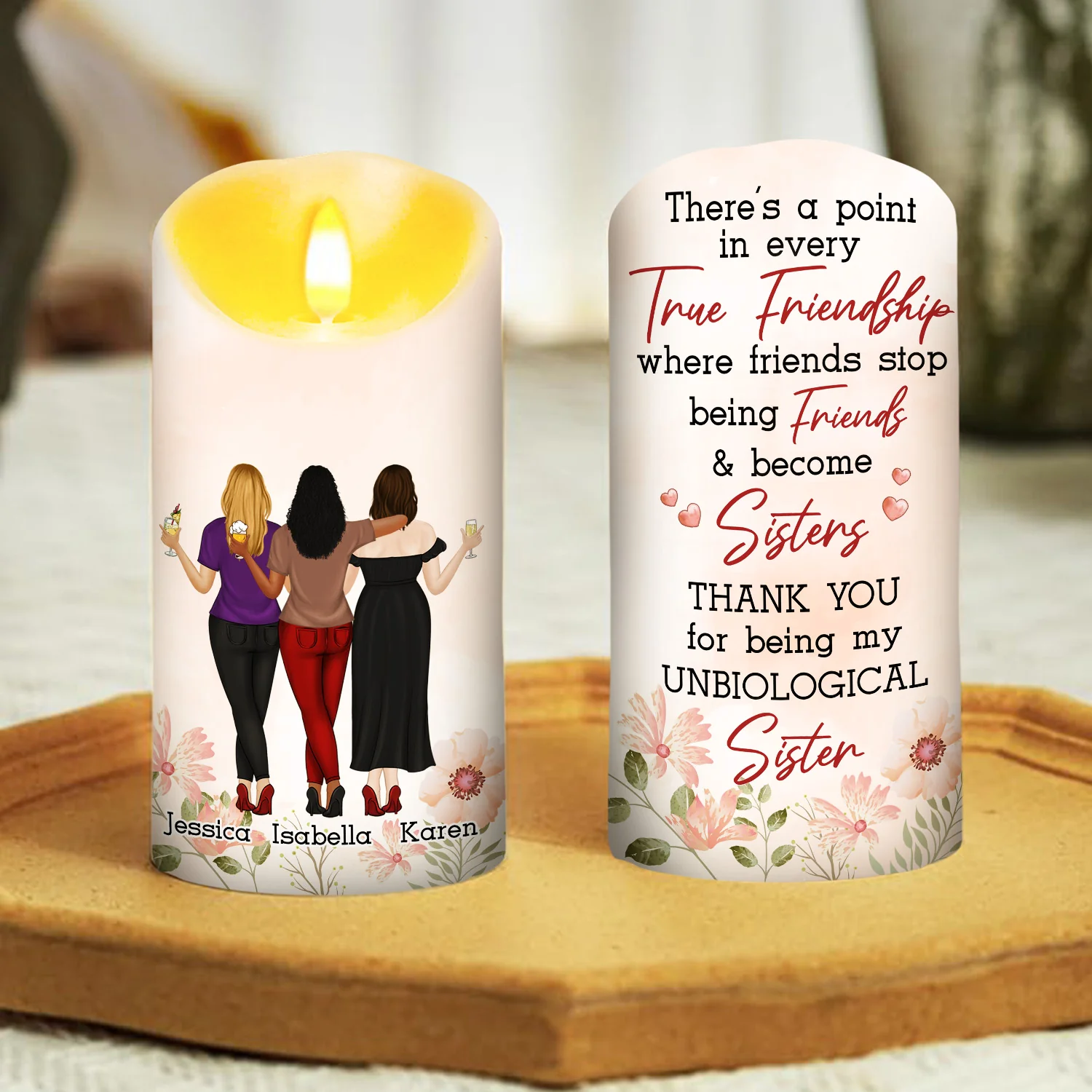 My Unbiological Sister - Personalized Custom LED Candle - Image 2