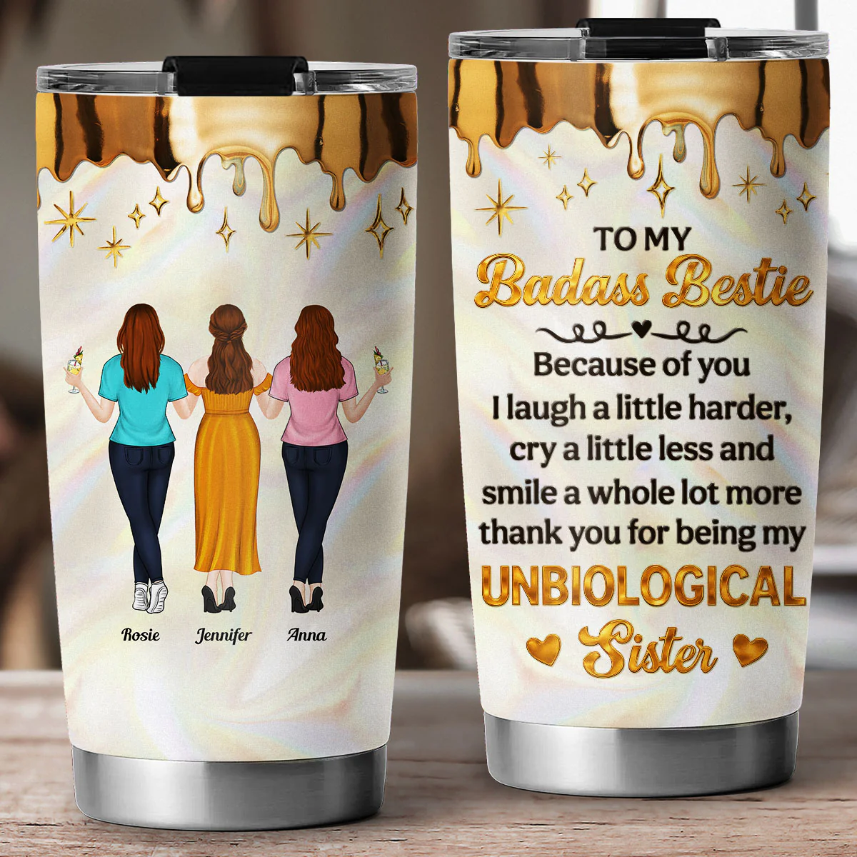 My Unbiological Sister - Personalized Custom Tumbler - Image 4