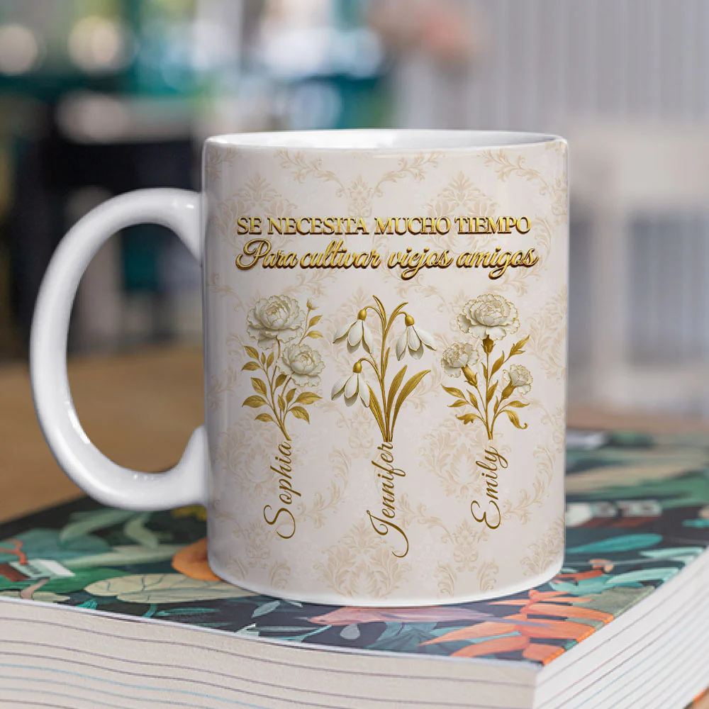 My Vintage Friend Spanish - Personalized Custom Coffee Mug - Image 3
