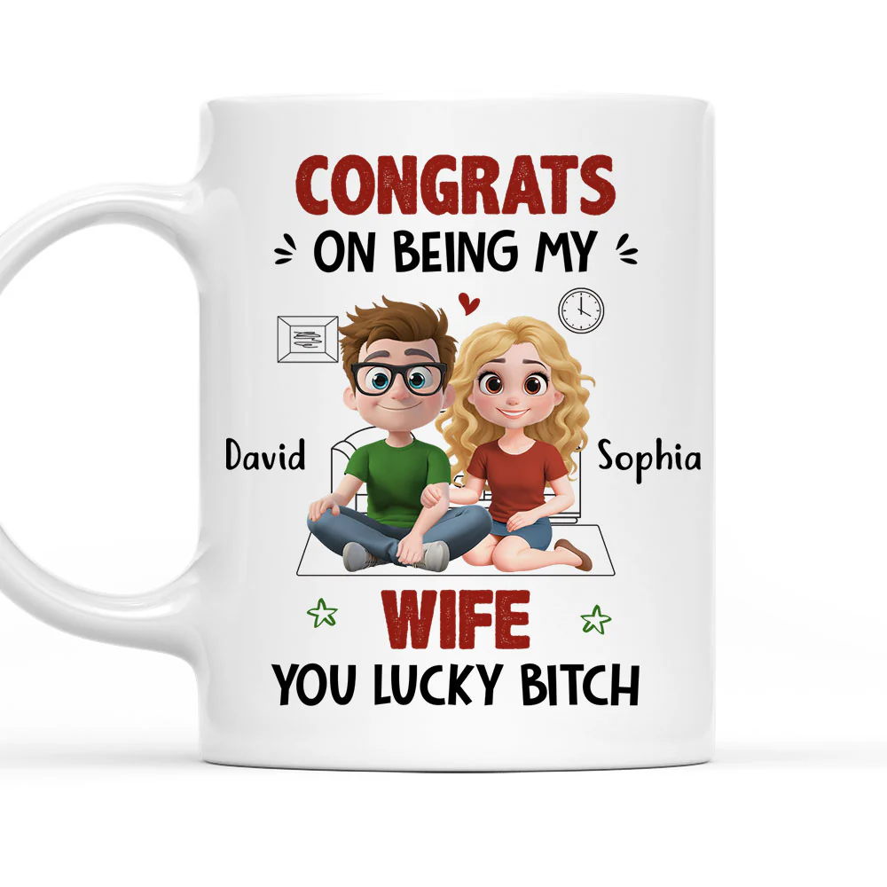 My Wife Won The Jackpot - Personalized Custom Coffee Mug