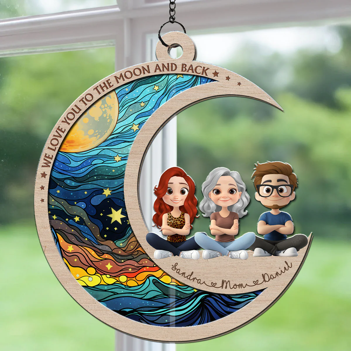 My World Begins With Mom - Personalized Custom Suncatcher