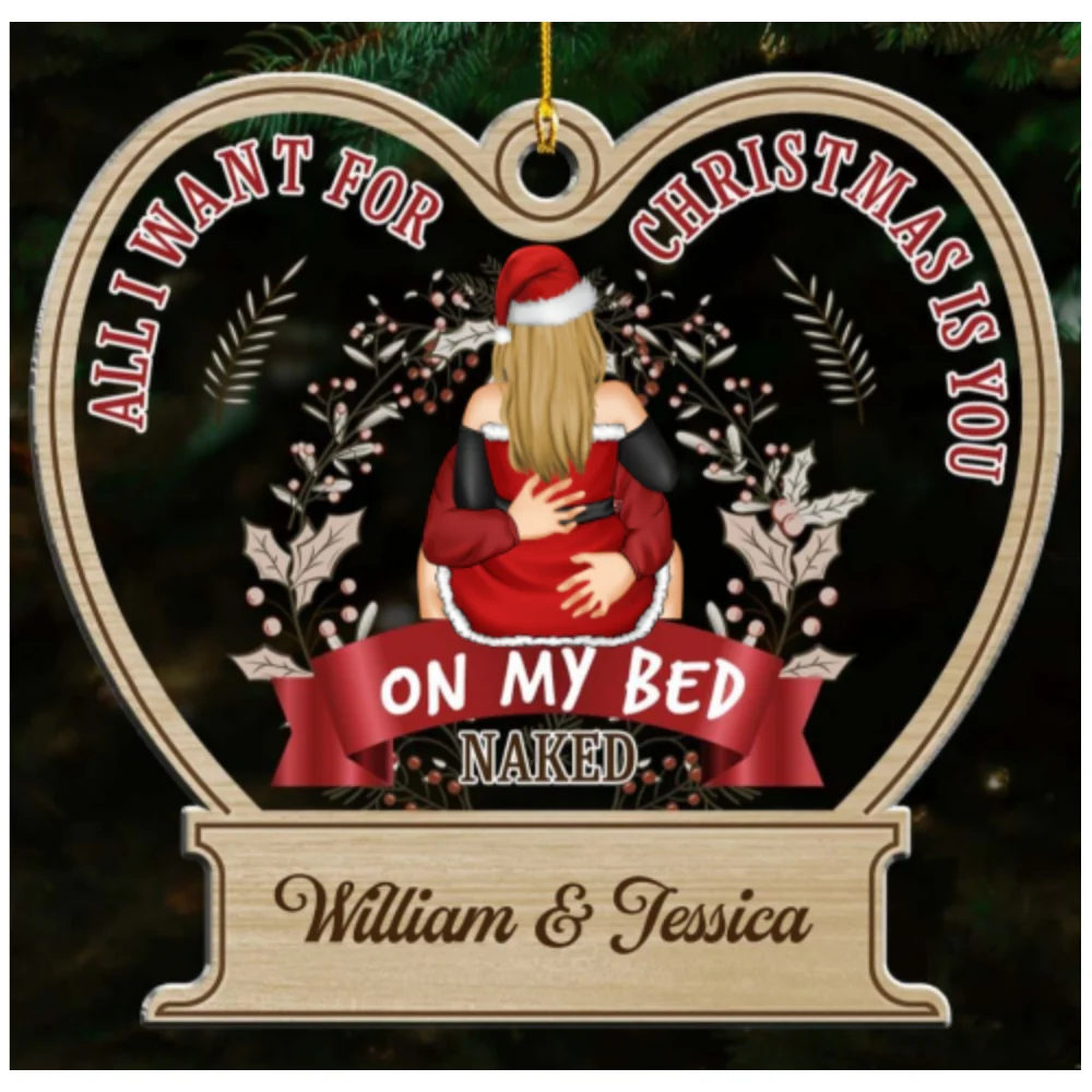 Naked But Mainly Happy - Personalized Custom Acrylic Ornament - Image 4