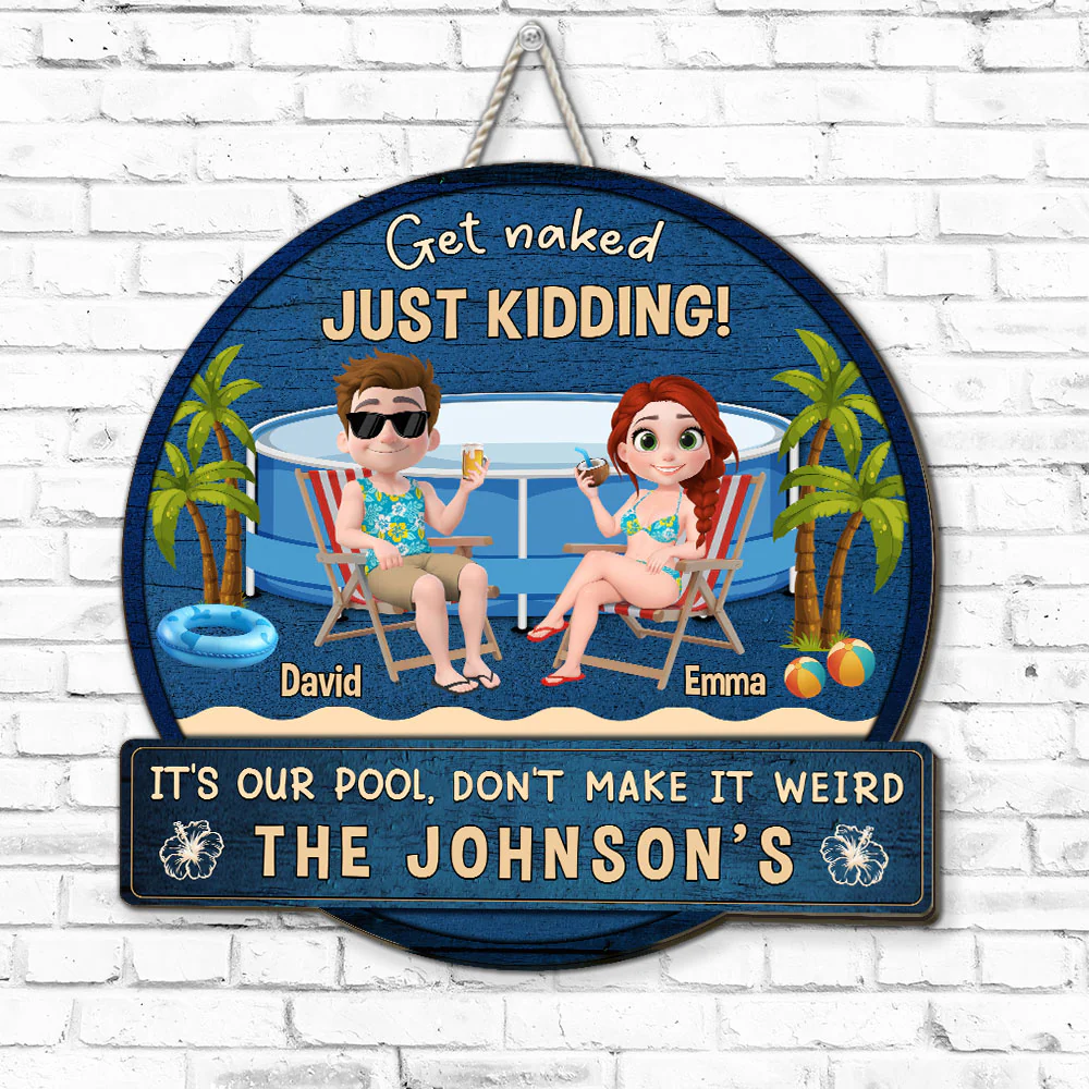Naked Jokes Only Jokes Here - Personalized Custom Wood Sign - Image 2
