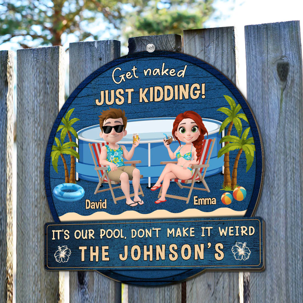 Naked Jokes Only Jokes Here - Personalized Custom Wood Sign - Image 3