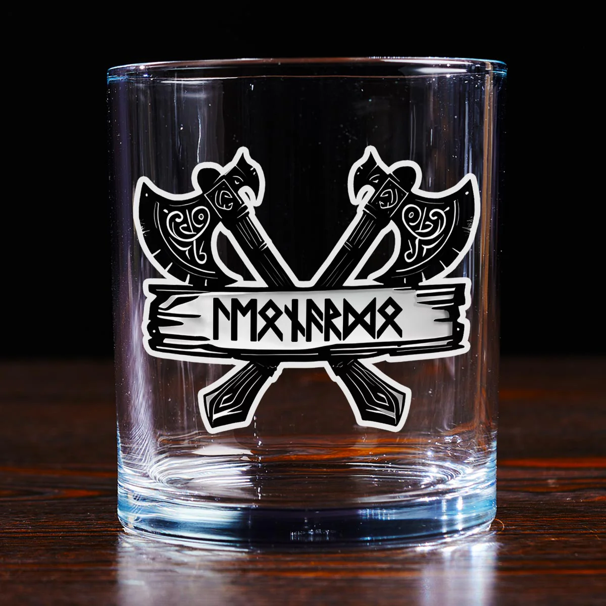 Name In Viking Runes - Personalized Custom Whiskey Glass - Image 3