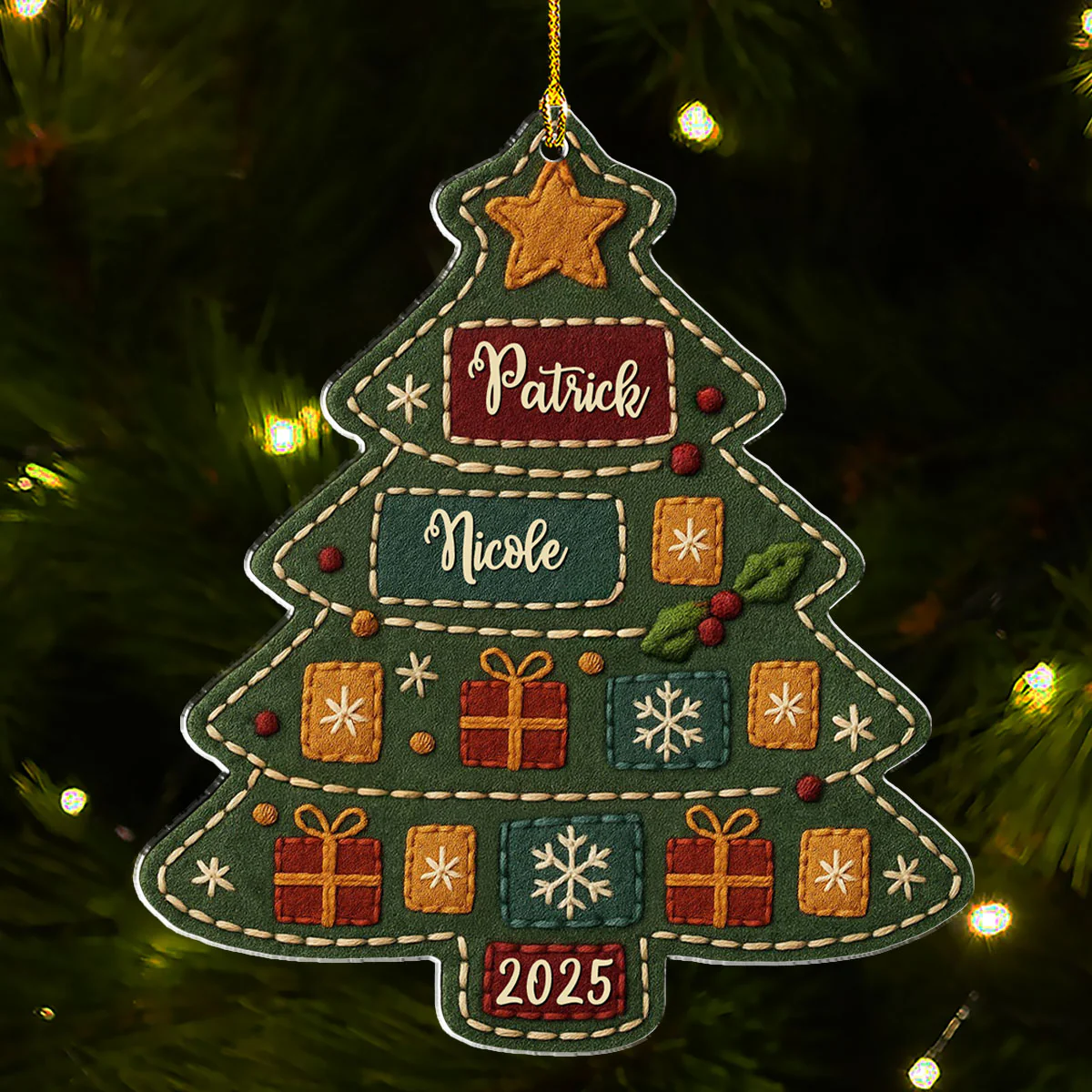 Names Of Joy Tree - Personalized Custom Acrylic Ornament - Image 3