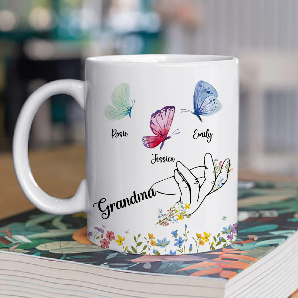 Nana Butterflies - Personalized Custom Coffee Mug - Image 2