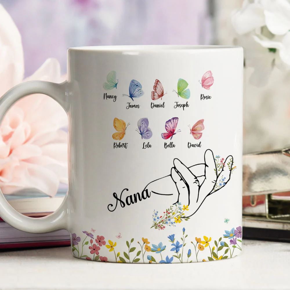Nana Butterflies - Personalized Custom Coffee Mug - Image 5