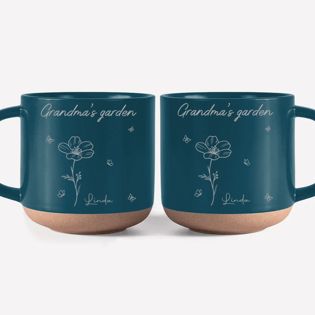 Nana Garden - Personalized Custom Engraved Pottery Mug - Image 6