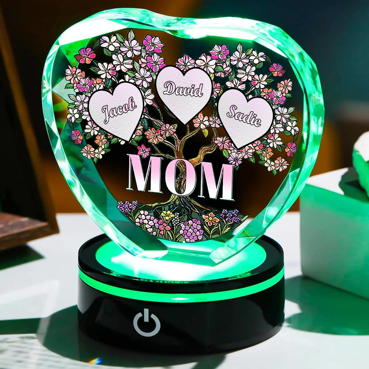 Nana Is The Best - Personalized Custom Crystal Led Light - Image 3