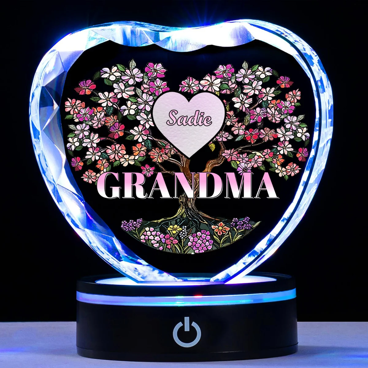 Nana Is The Best - Personalized Custom Crystal Led Light - Image 8
