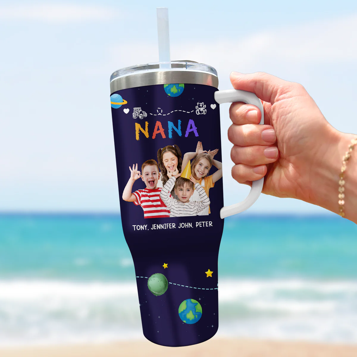 Nana Mama Mommy Grandma - Personalized Custom 40 Oz Tumbler - Image 4