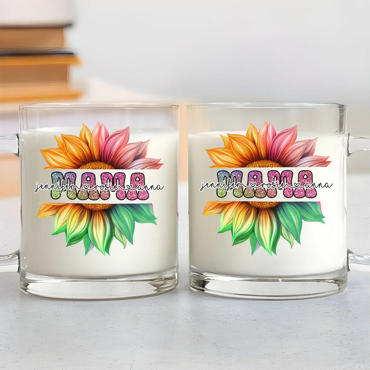 Nana We Always Love You - Personalized Custom Glass Mug - Image 3
