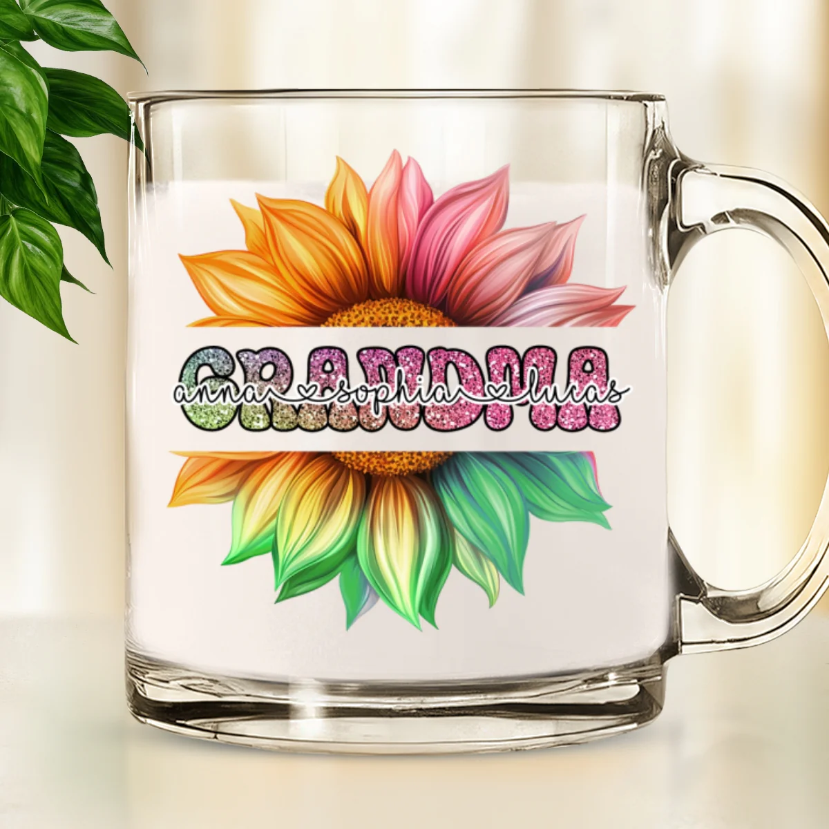 Nana We Always Love You - Personalized Custom Glass Mug - Image 6