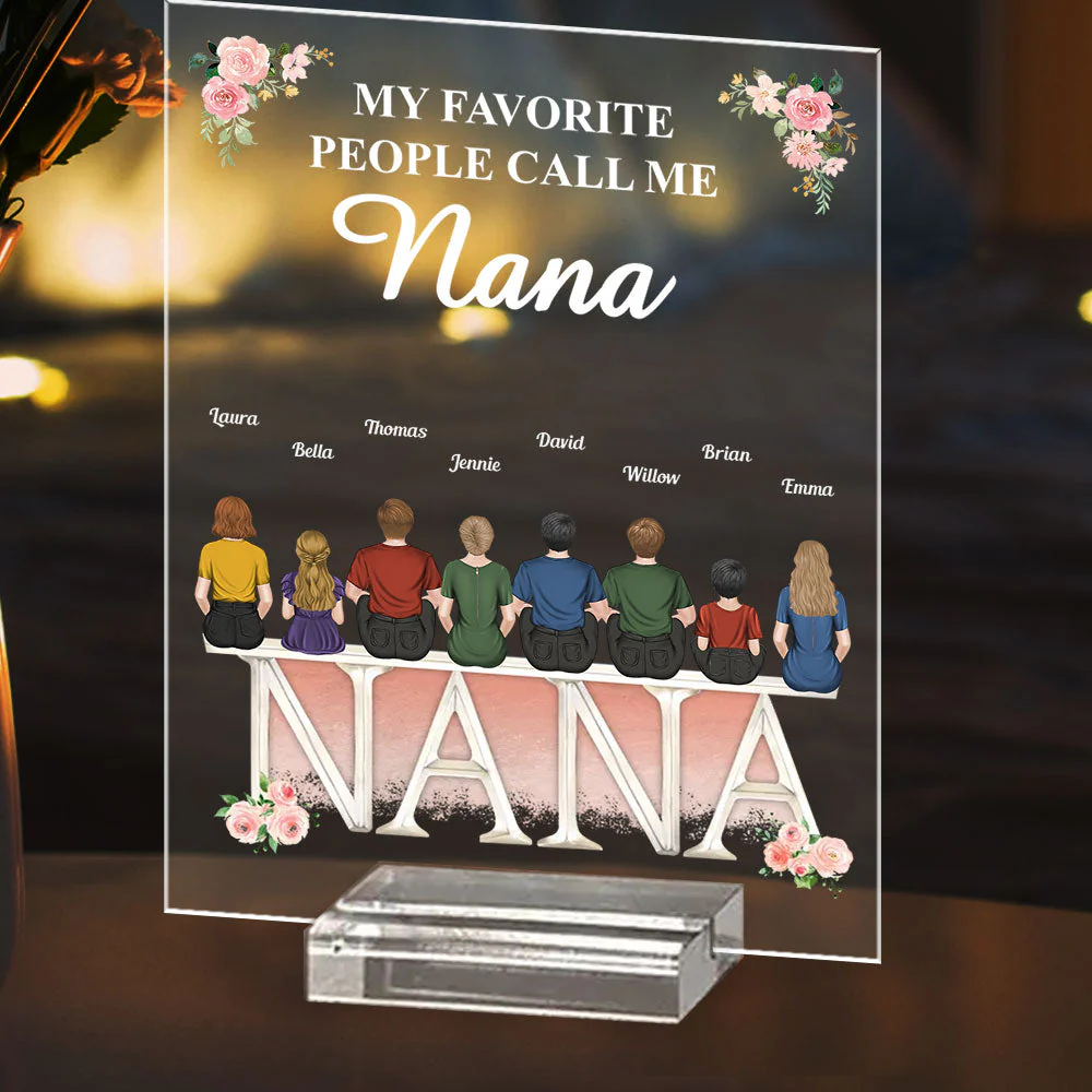 Nana, You Are The World - Personalized Custom Acrylic Plaque With Base - Image 4