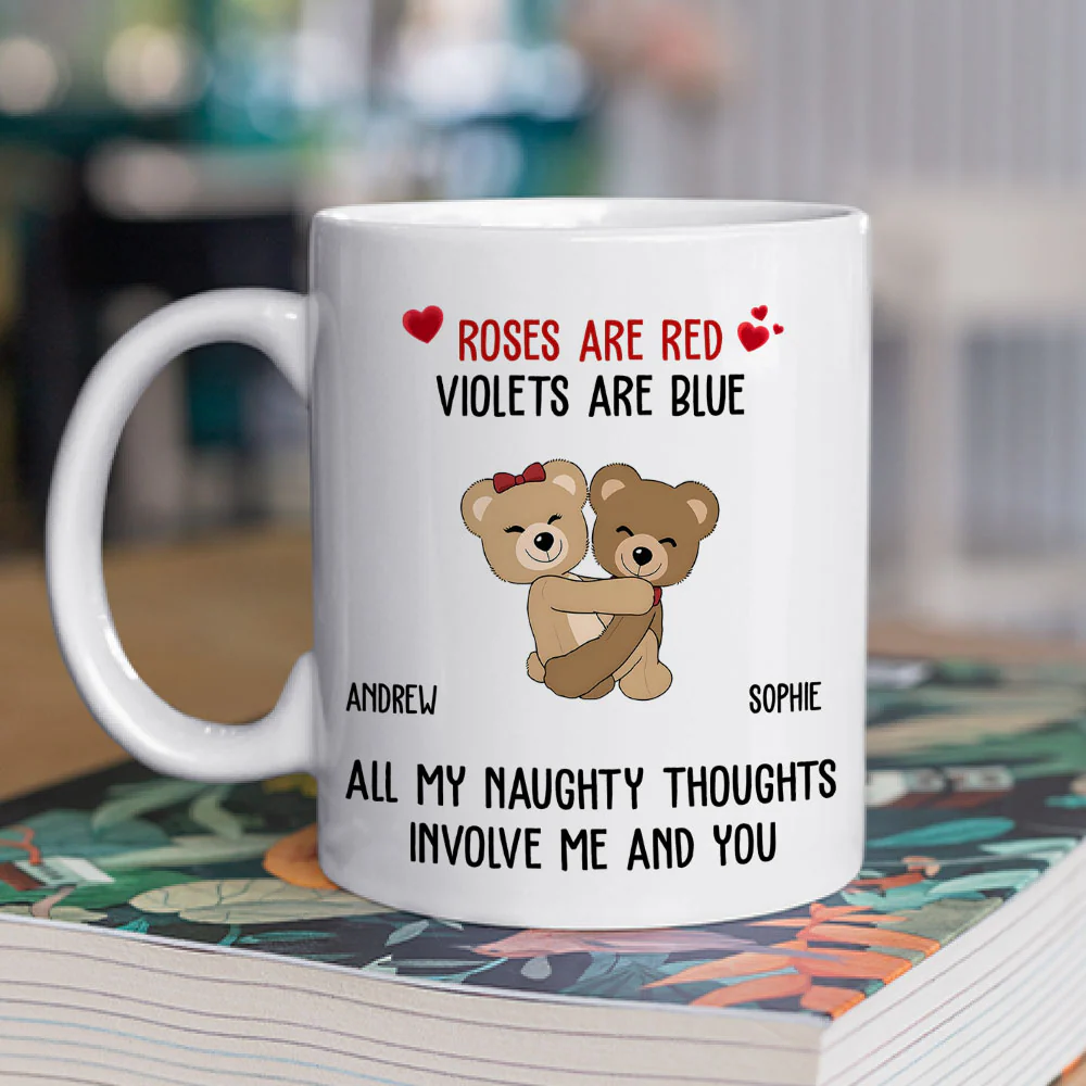 Naughty Thoughts - Personalized Custom Coffee Mug - Image 2