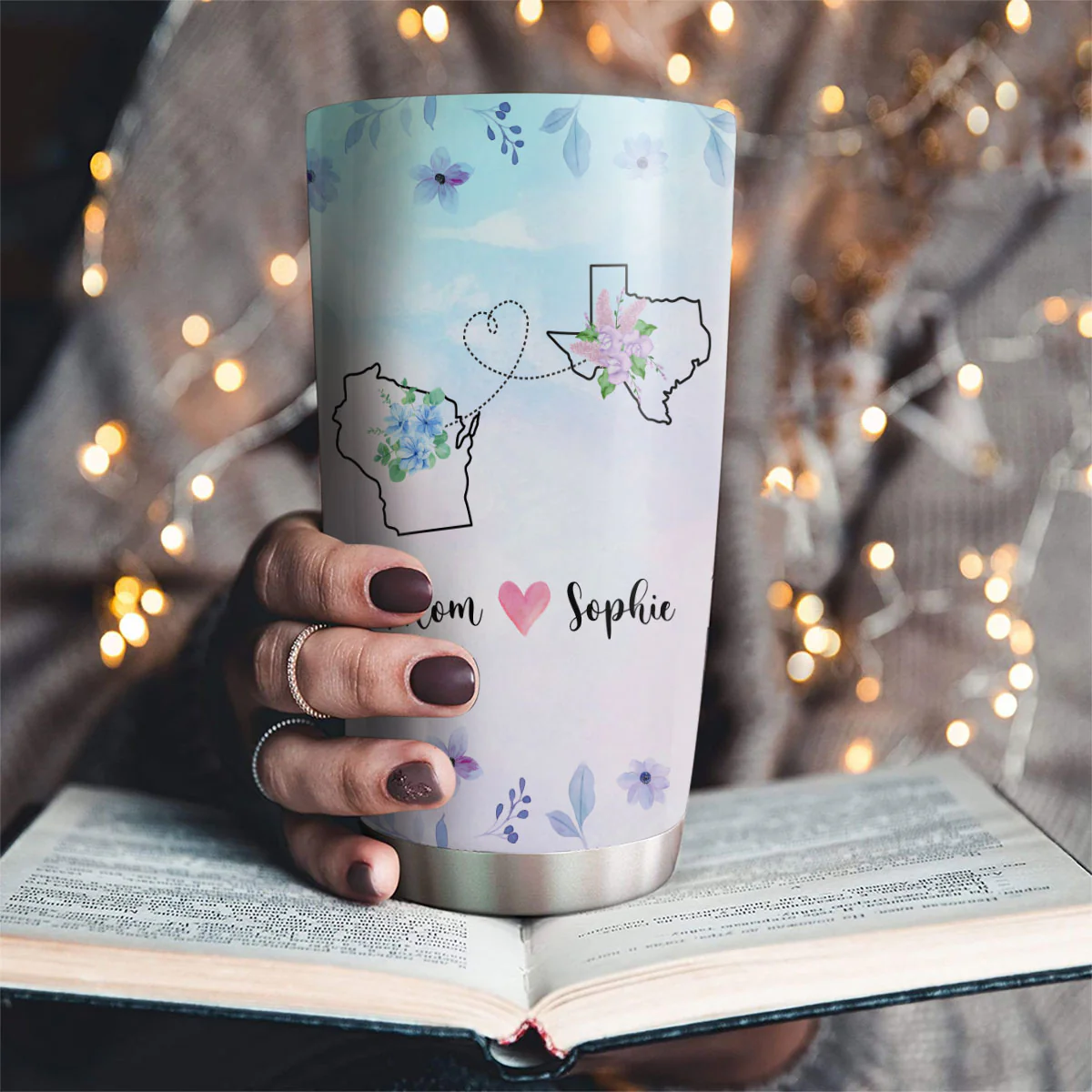 Never Apart Mom And Daughter - Personalized Custom Tumbler - Image 2