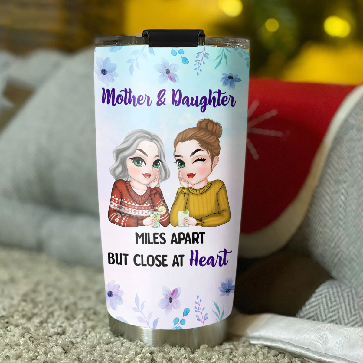 Never Apart Mom And Daughter - Personalized Custom Tumbler - Image 5
