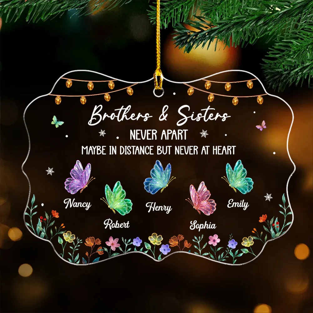 Never Apart - Personalized Custom Acrylic Ornament - Image 2