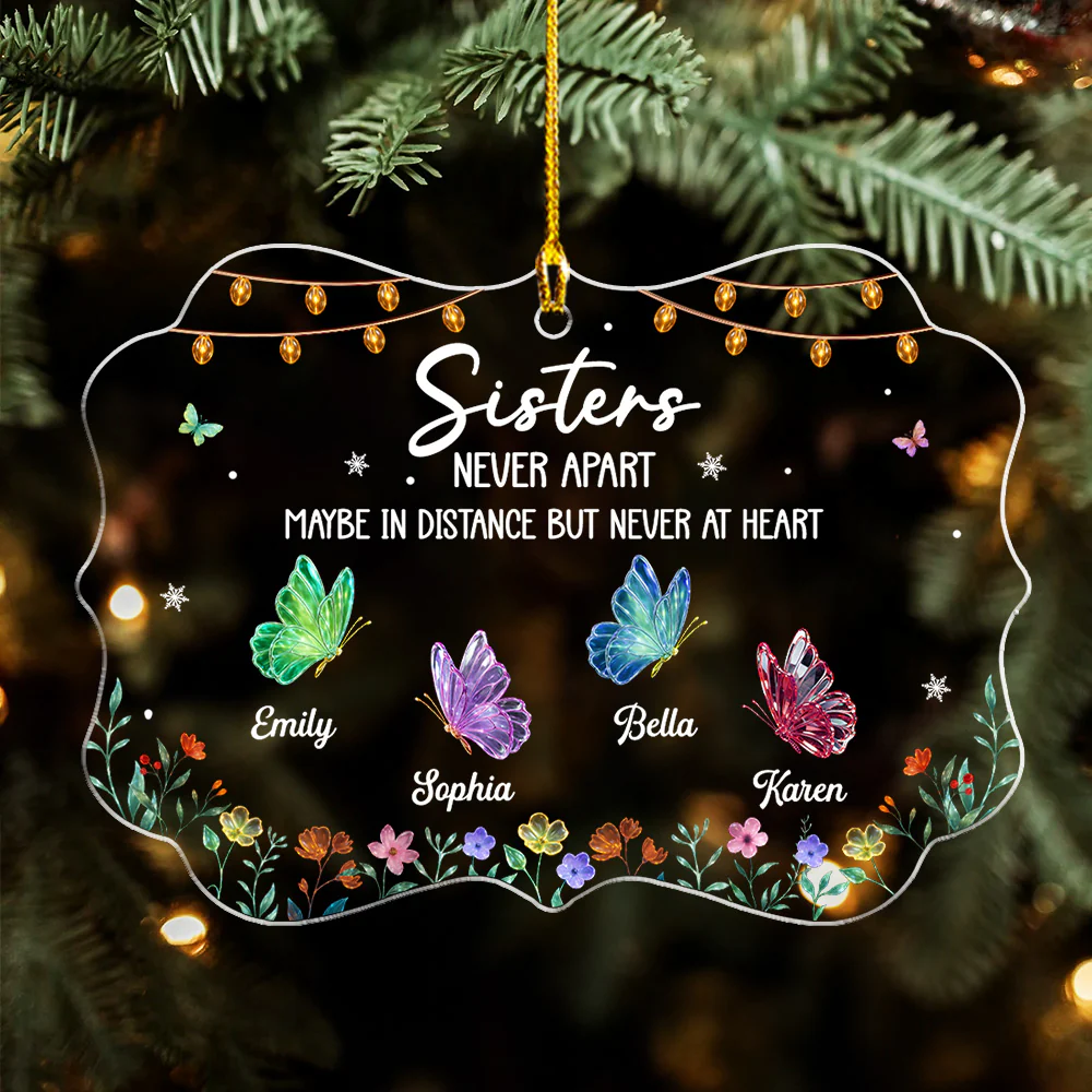 Never Apart - Personalized Custom Acrylic Ornament - Image 4