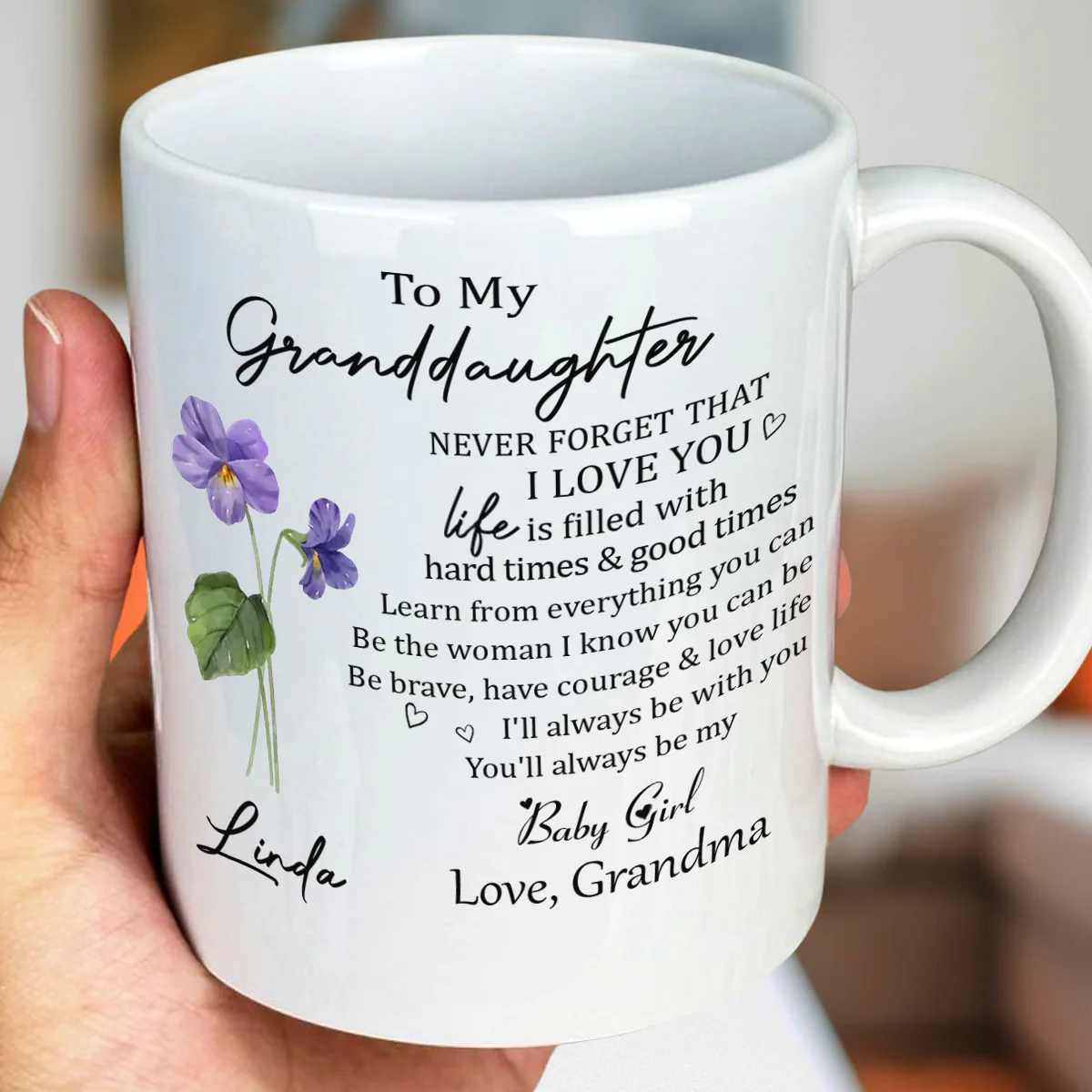 Never Forget Granddaughter - Personalized Custom Coffee Mug - Image 2