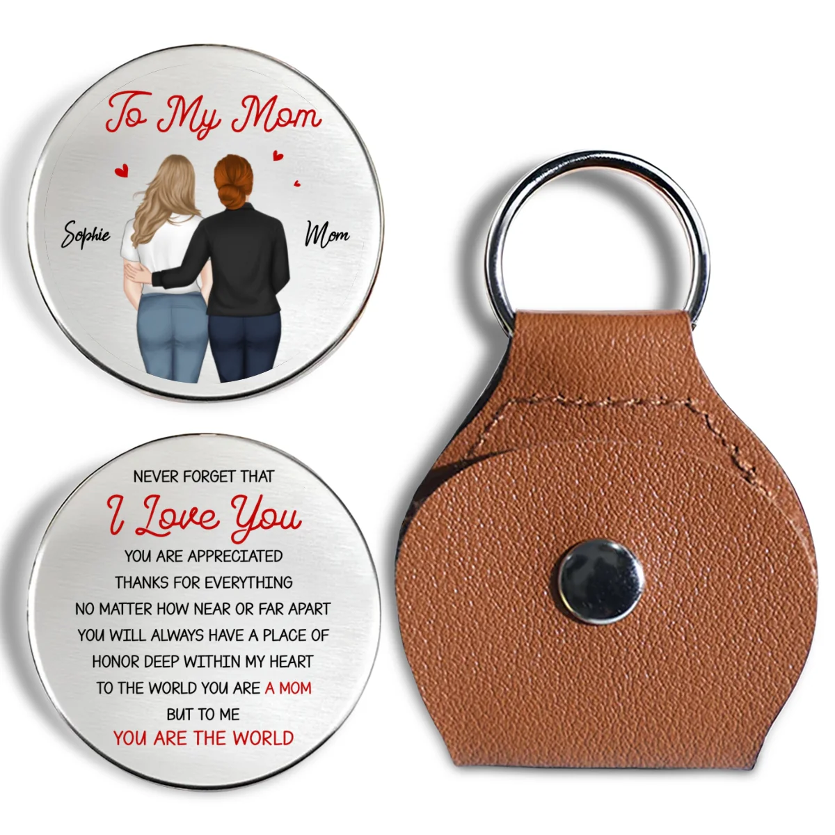 Never Forget I Love You Mom - Personalized Custom Pocket Hug - Image 6