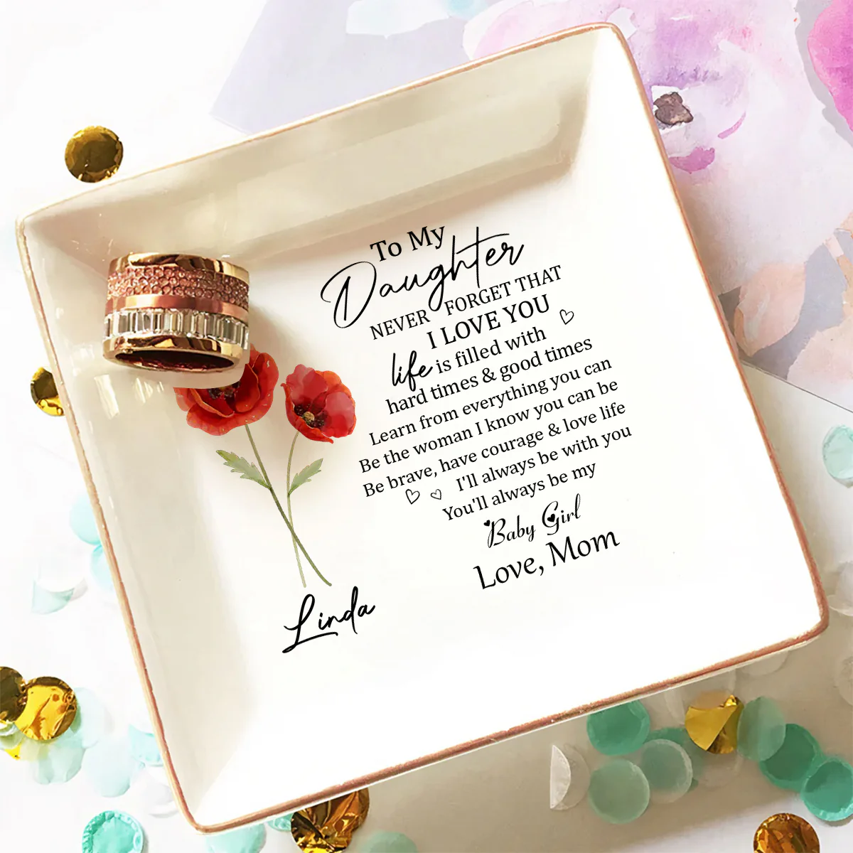 Never Forget - Personalized Custom Jewelry Dish - Image 3
