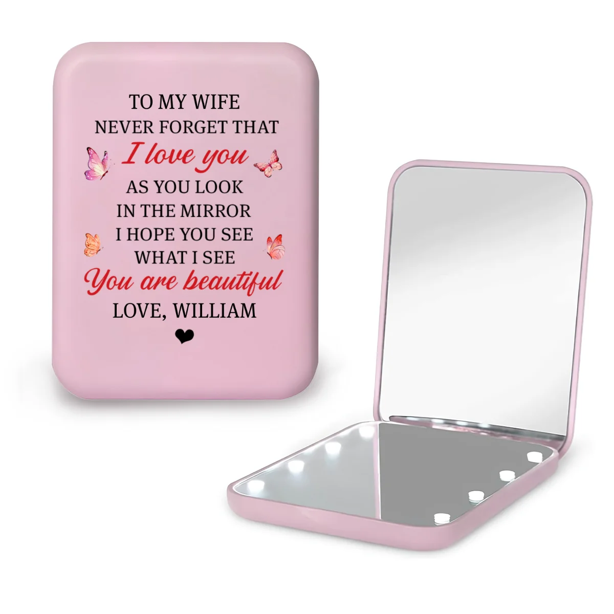 Never Forget That I love You - Personalized Custom LED Pocket Mirror - Image 8
