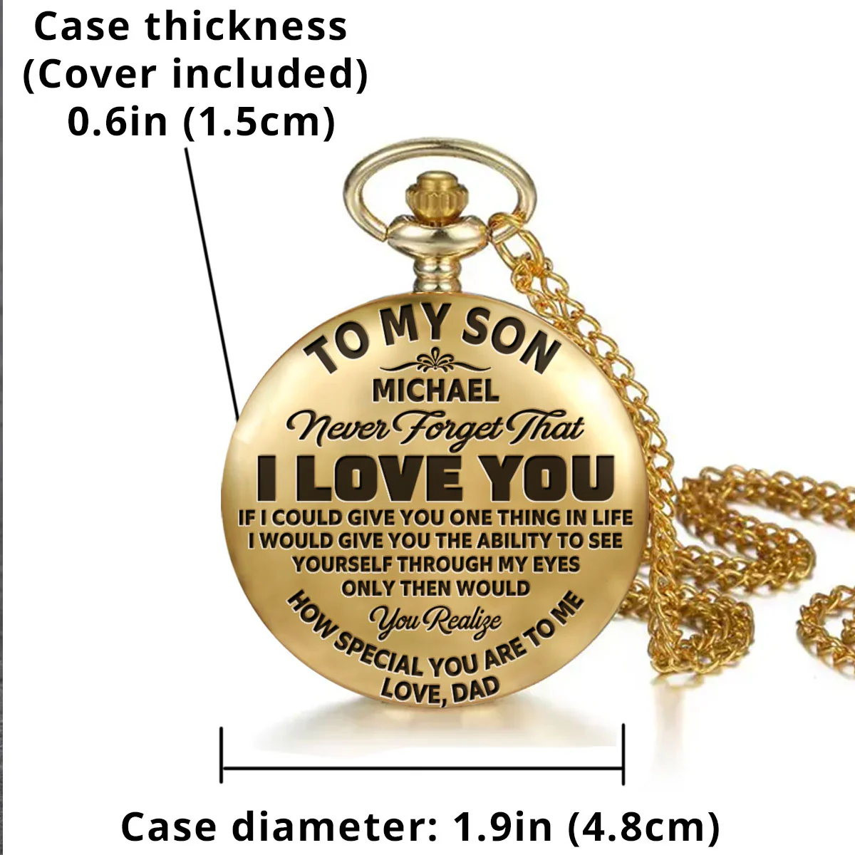 Never Forget That I Love You - Personalized Custom Pocket Watch - Image 5