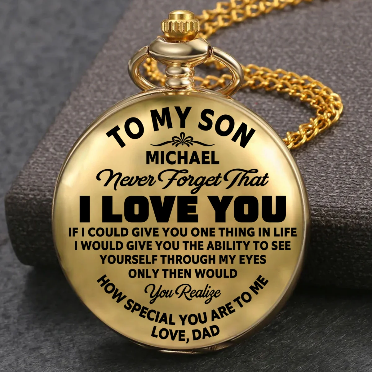 Never Forget That I Love You - Personalized Custom Pocket Watch - Image 6