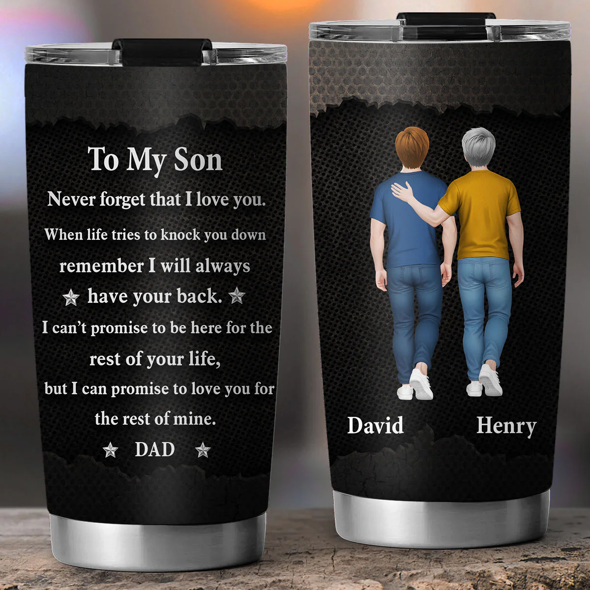 Never Forget That I Love You Son - Personalized Custom Tumbler - Image 2