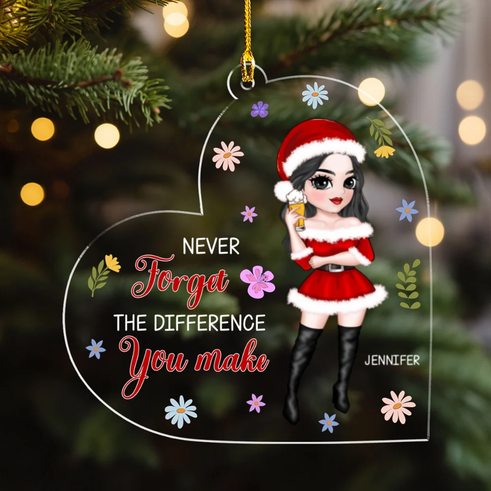 Never Forget The Difference You Make - Personalized Custom Acrylic Ornament - Image 5