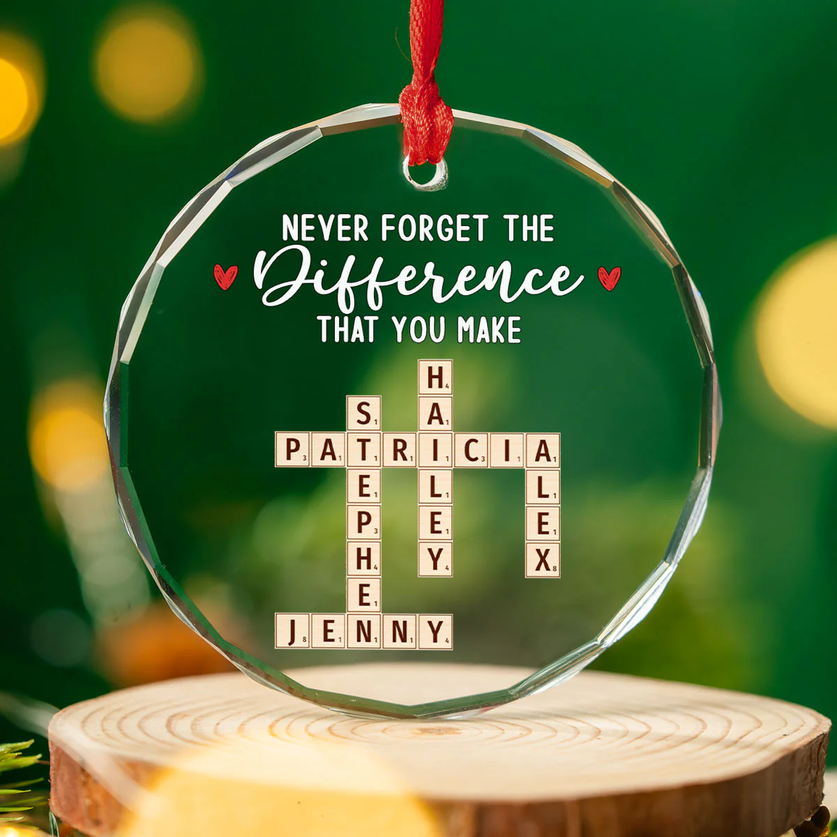 Never Forget You - Personalized Custom Glass Ornament - Image 4