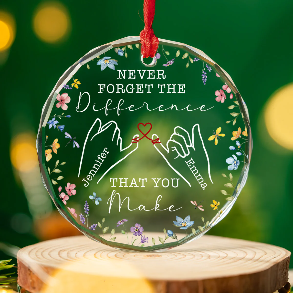 Never Forget Your Awesomeness - Personalized Custom Glass Ornament - Image 4
