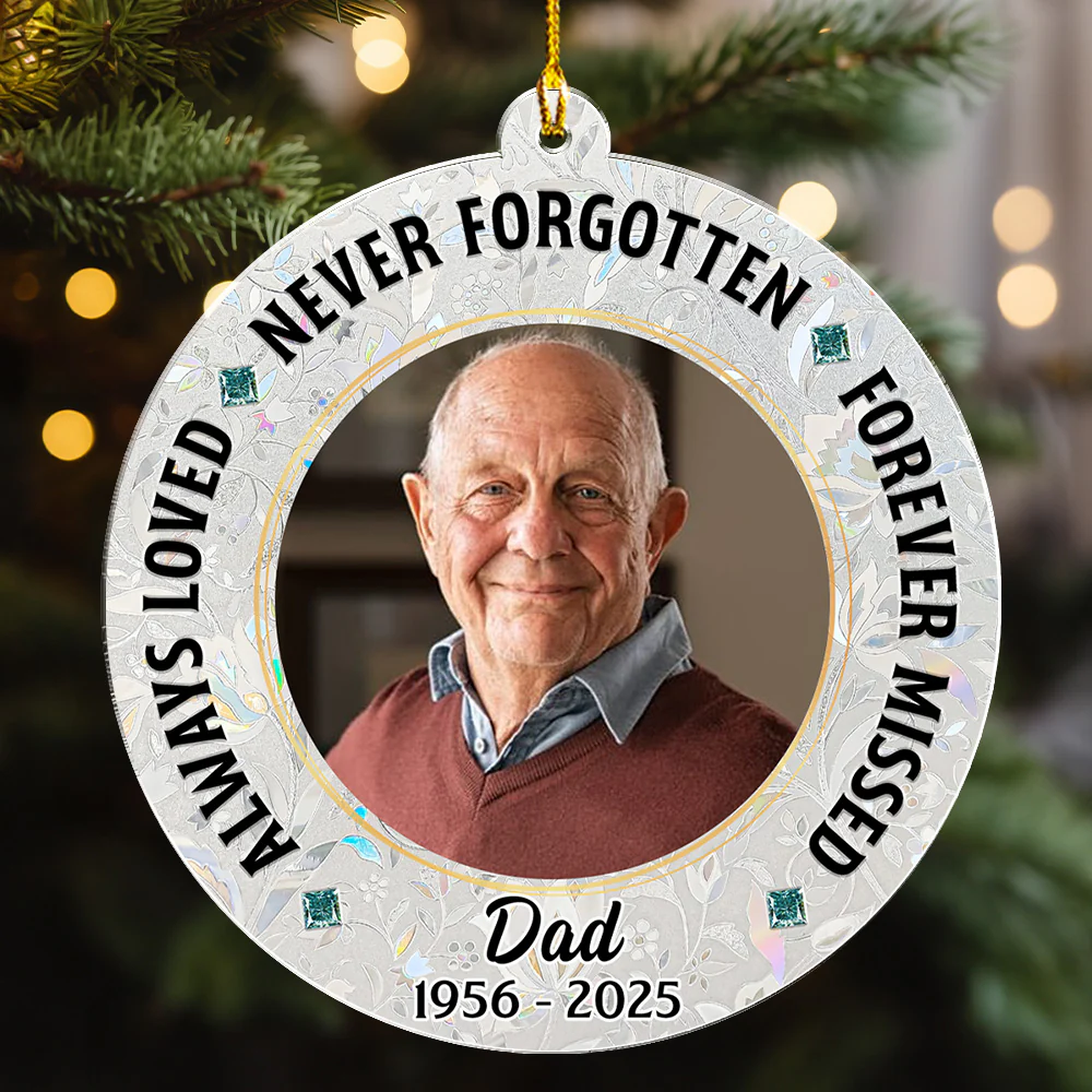 Never Forgotten And Forever Missed Custom Photo - Personalized Custom Acrylic Ornament