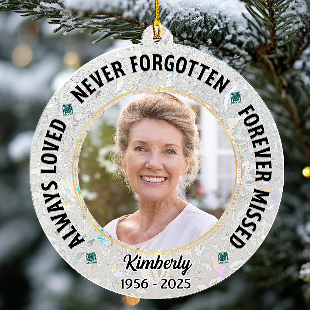 Never Forgotten And Forever Missed Custom Photo - Personalized Custom Acrylic Ornament - Image 5