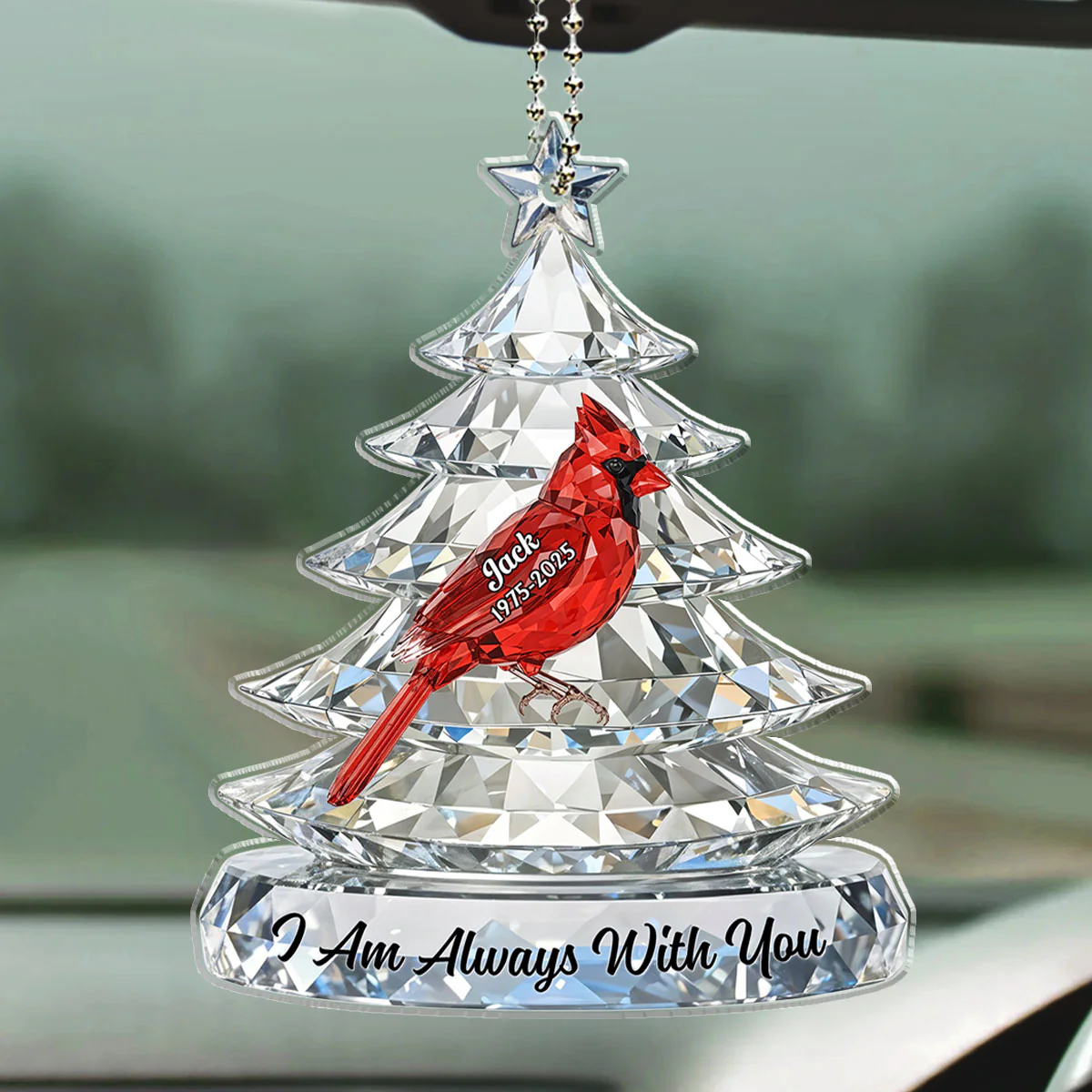 Never Leave Your Side - Personalized Custom 3D Effect Car Ornament - Image 2