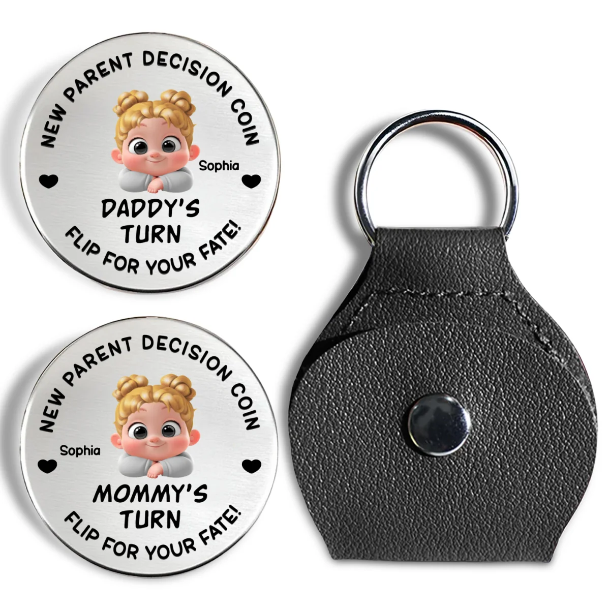 New Dad Mom Decision Coin - Personalized Custom Pocket Hug - Image 7