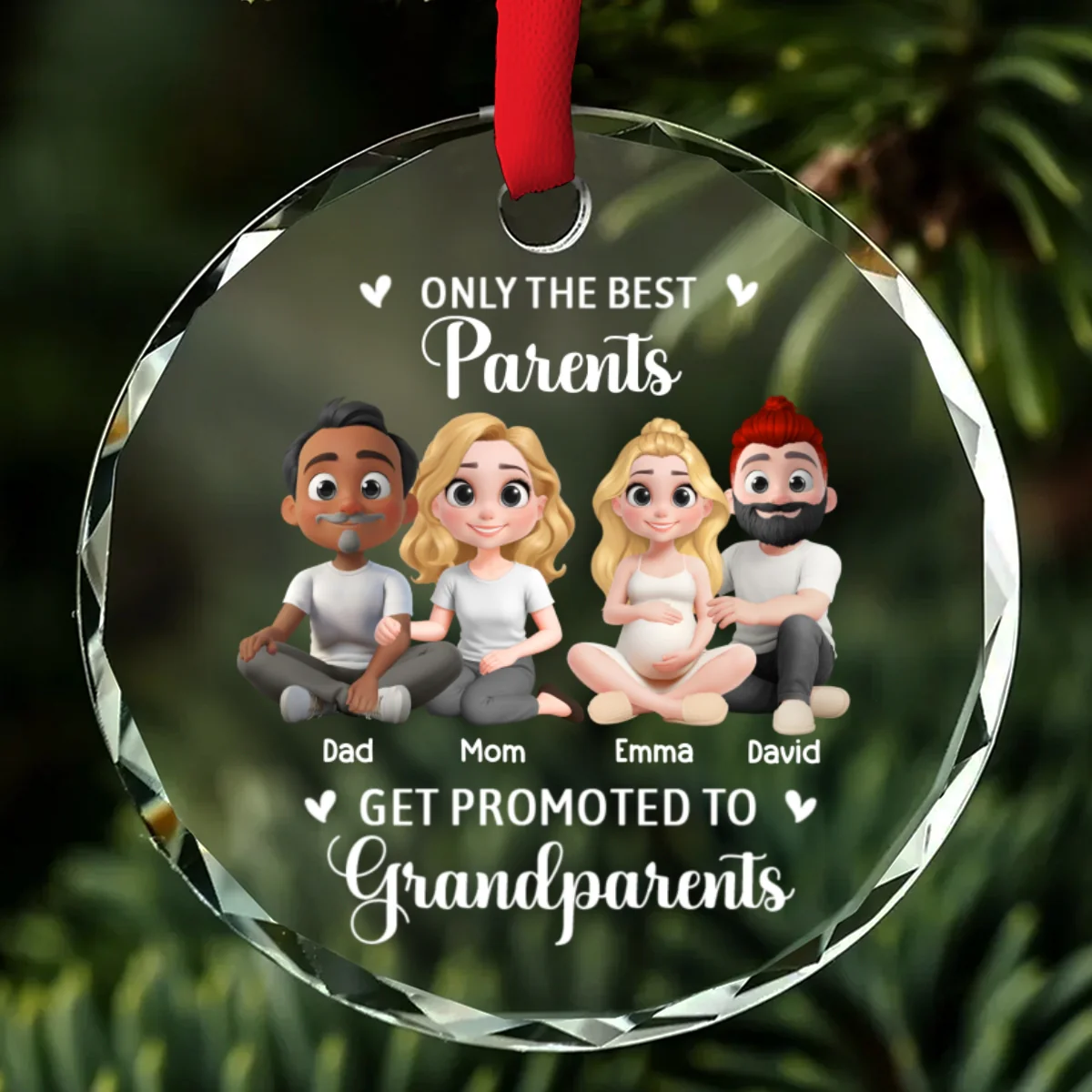 New Grandparents - Personalized Custom Glass Ornament - Image 6