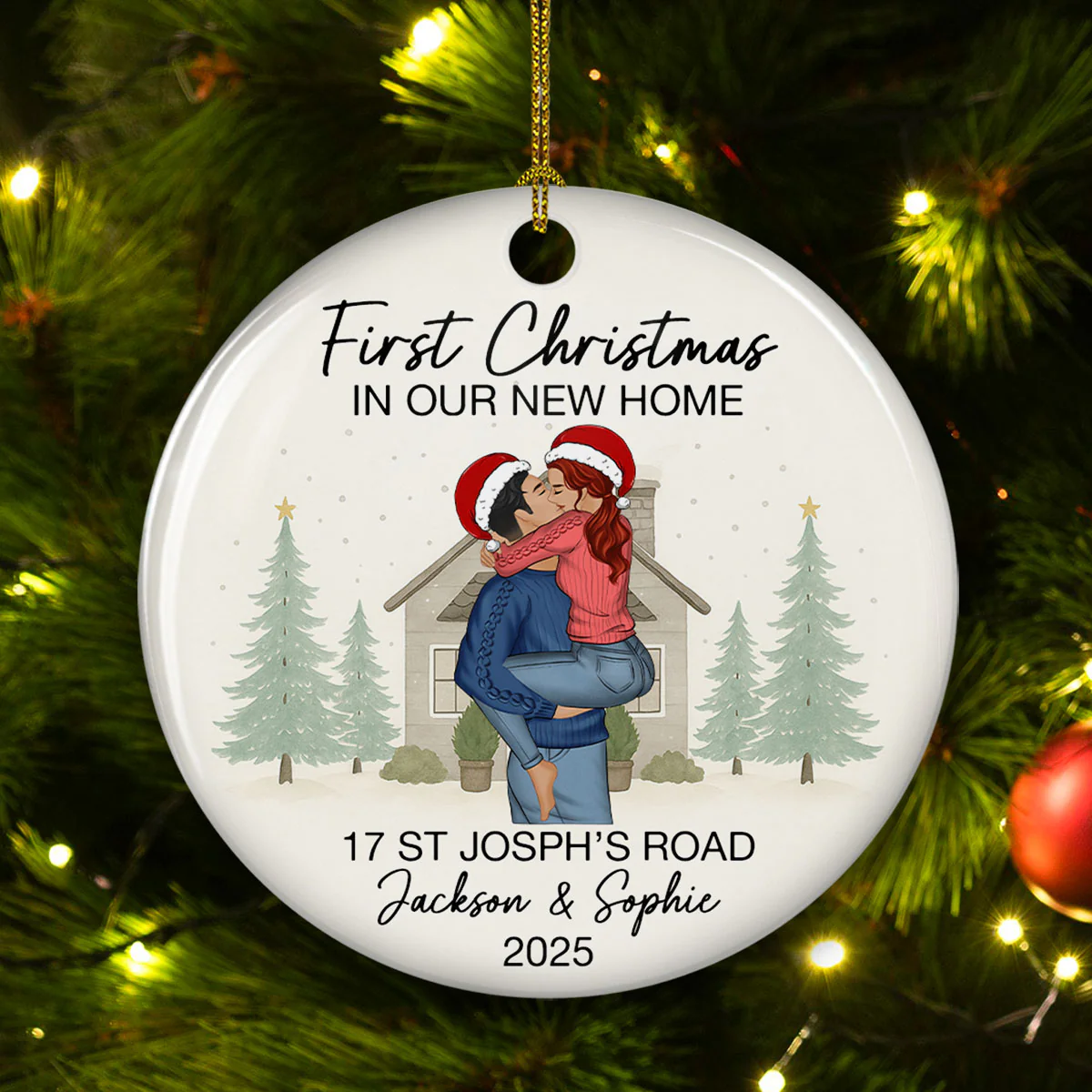 New Home Christmas Memory - Personalized Custom Ceramic Ornament - Image 2