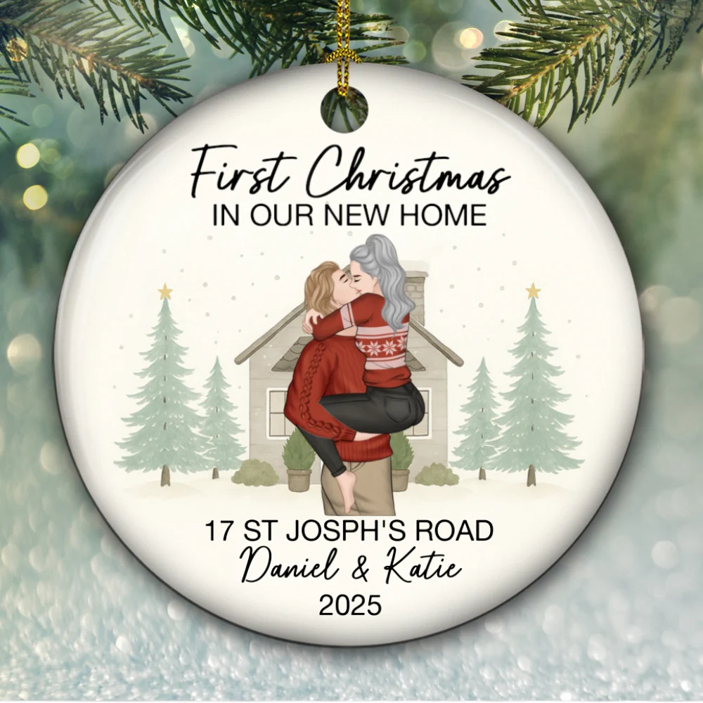 New Home Christmas Memory - Personalized Custom Ceramic Ornament - Image 5