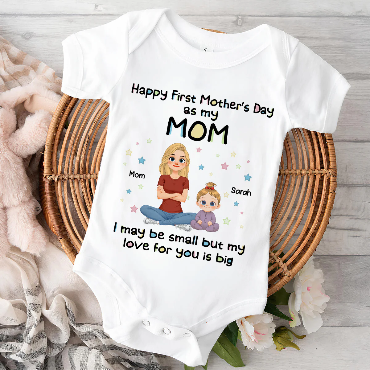 New Mom Love - Personalized Custom Baby Onesie - Image 2