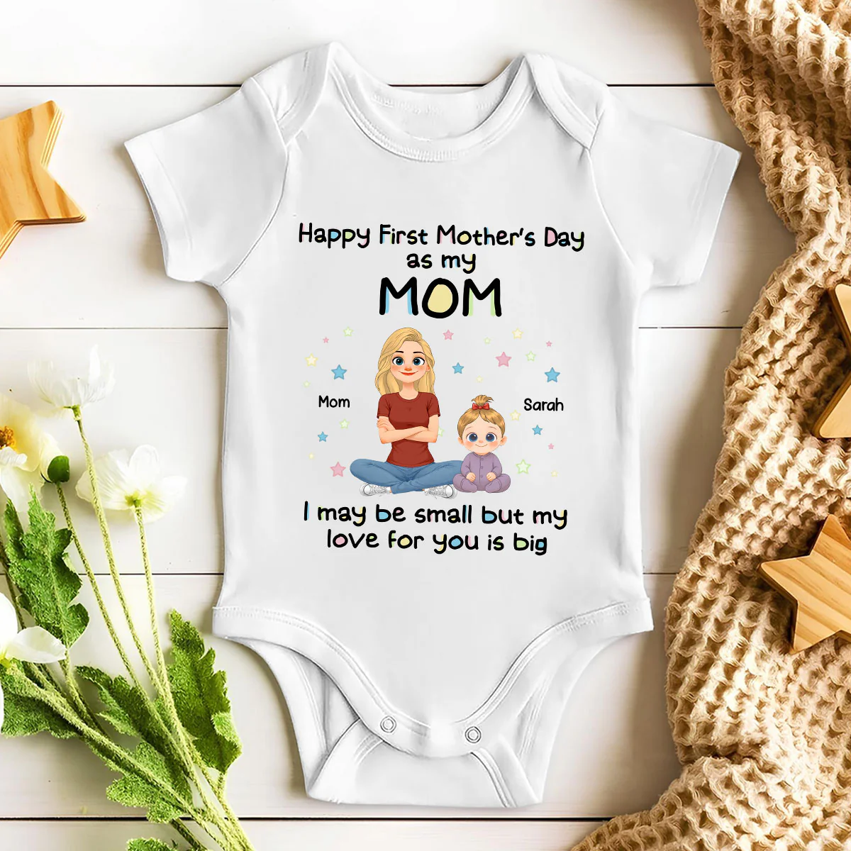 New Mom Love - Personalized Custom Baby Onesie - Image 3