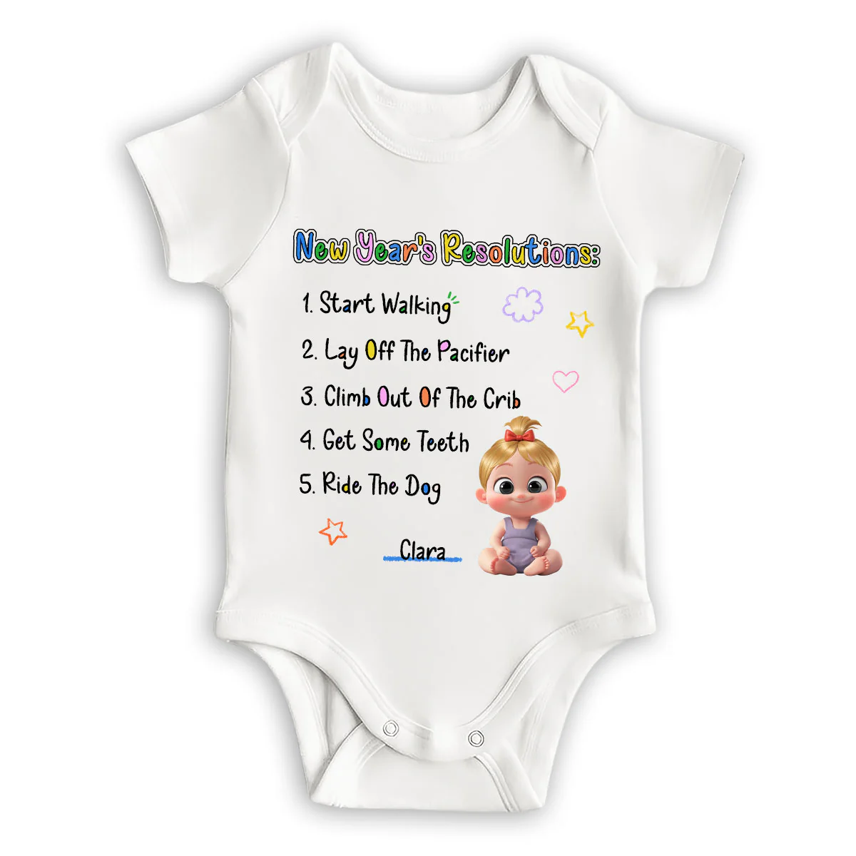 New Years Resolutions - Personalized Custom Baby Onesie